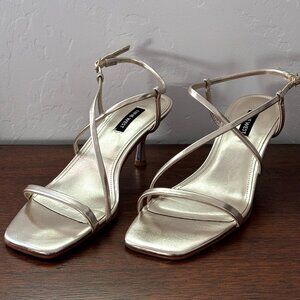Nine West Haya Strappy Slingback Sandals Gold 9M